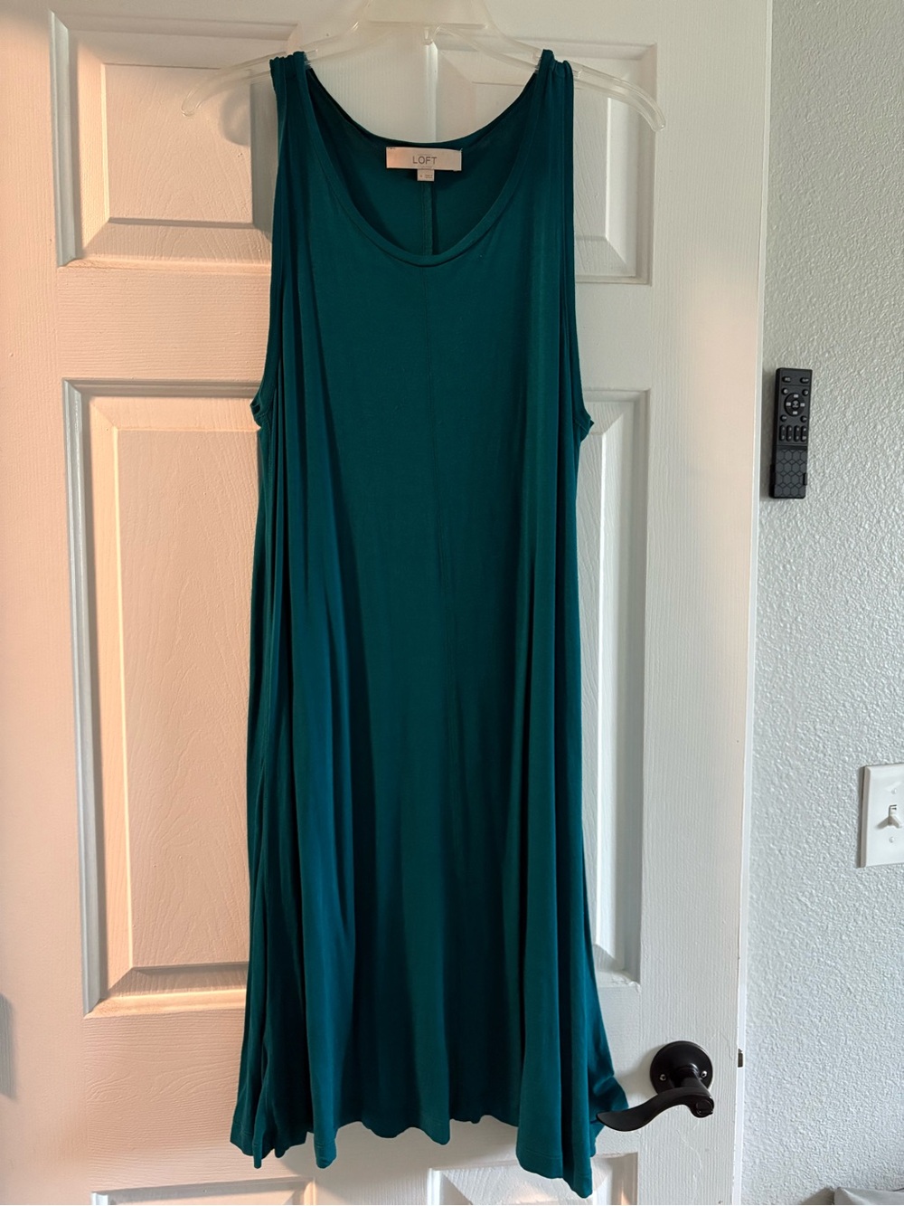 LOFT Teal Sleeveless Midi Swing Dress